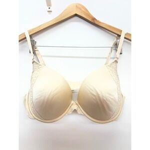 Maidenform Comfort Devotion Beige Lace Trim Underwire Bra 38D 09428